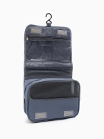 Косметичка-несессер на липучках, с крючком, цвет серый