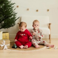 Костюм (штанишки и кофточка) Крошка Я "Новогодние медвежата", рост 62-68 см