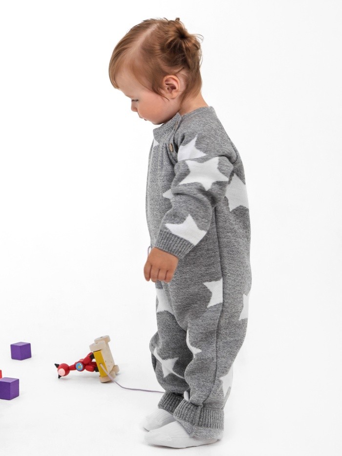 Комбинезон вязаный Крошка Я "Звезды" рост 86-92 см