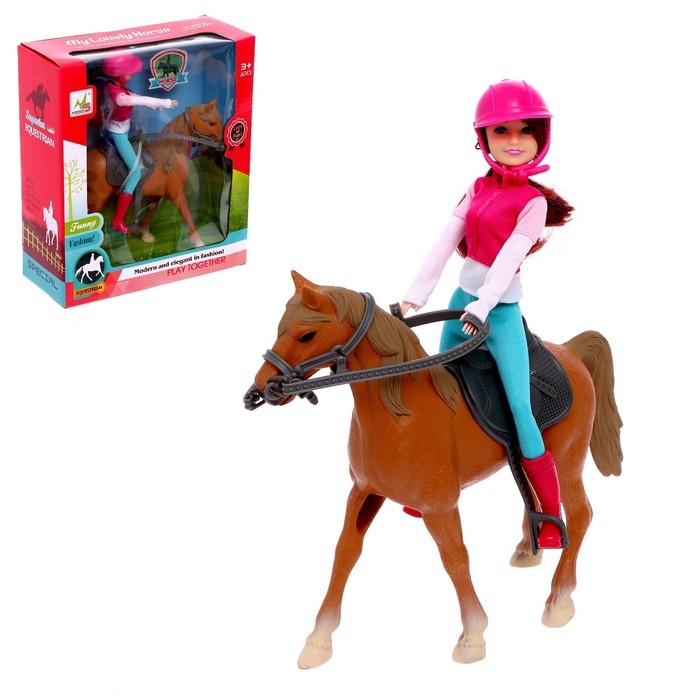 Набор игровой лошадка с куклой шарнирной, с аксессуарами