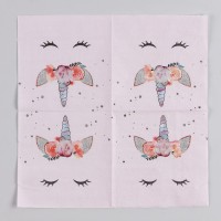 Салфетки бумажные «Твой единорожка», 25×25, набор 20 шт.