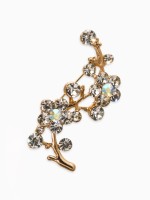 Брошь «Цветы» ветвь яблони, цвет белый в золоте