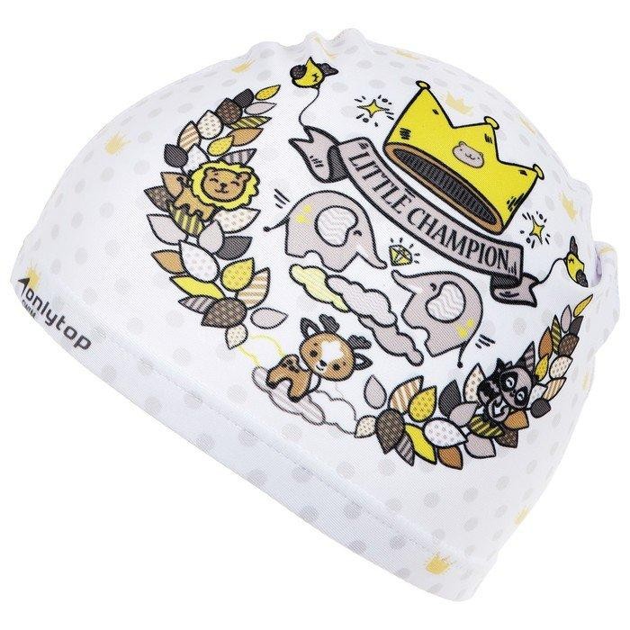 Шапочка для плавания детская «Маленький Чемпион», тканевая, обхват 46-52 см