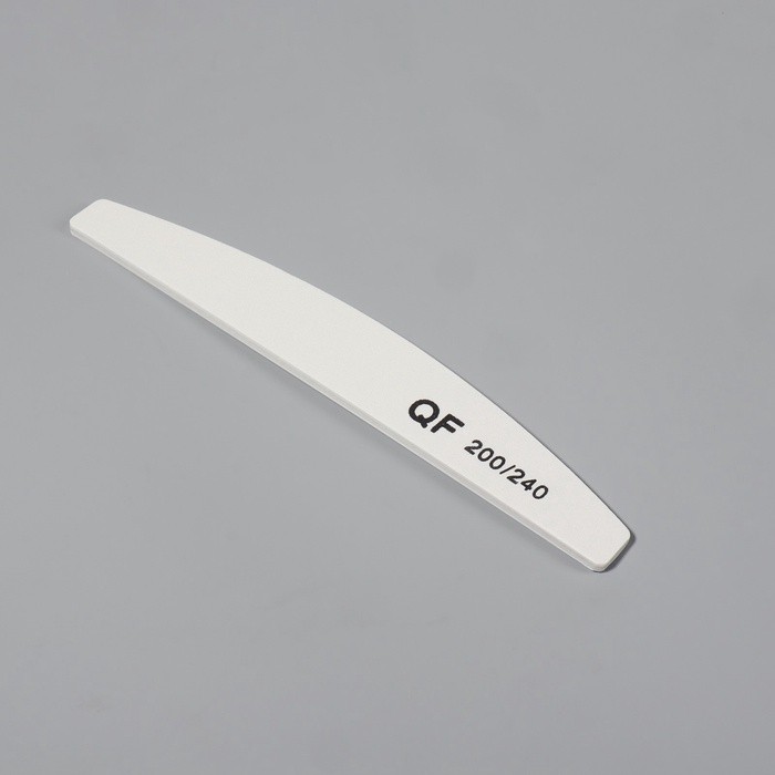Пилка для ногтей, лодочка, 200/240 грит, 18 см, фасовка 20 шт, белая