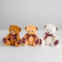 Мягкая игрушка «Мишка с бантом», на лапках и ушах сердечки, цвета МИКС