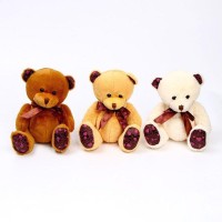 Мягкая игрушка «Мишка с бантом», на лапках и ушах сердечки, цвета МИКС