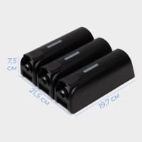 Диспенсер для мыла SAVANNA, механический, 3 отсека по 350 мл, шампунь, кондиционер, гель, чёрный