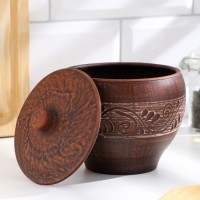 Горшок для жаркого 0,55 л, 10х12х12см, ангоб