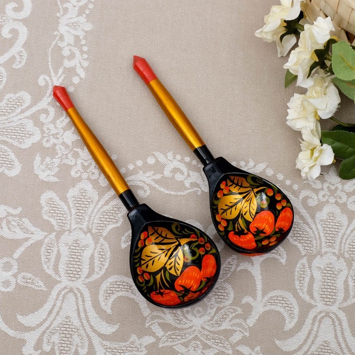 Ложка полубаская "Хохлома", традиционная роспись Ложка полубаская "Хохлома", традиционная роспись