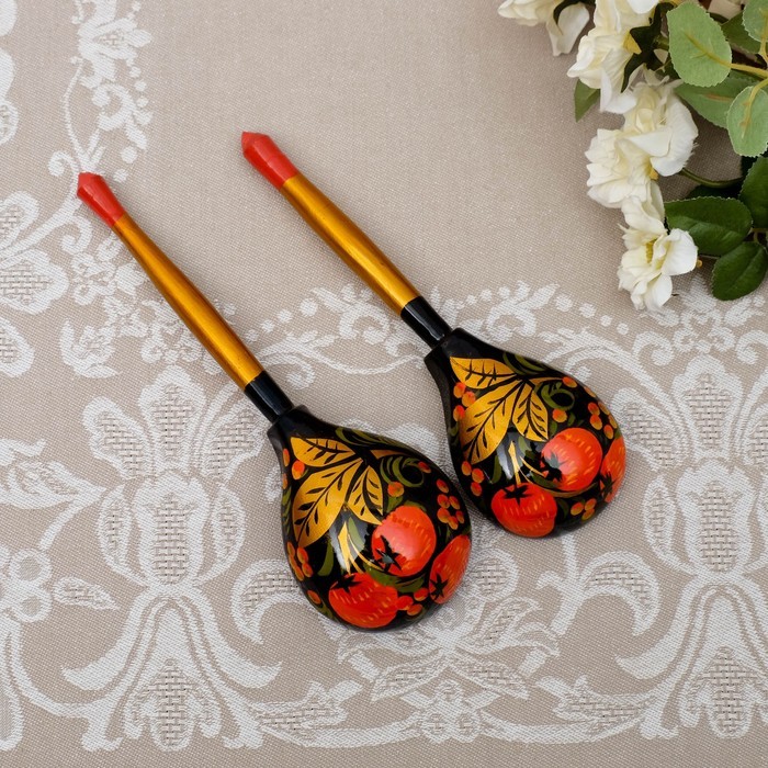 Ложка полубаская "Хохлома", традиционная роспись Ложка полубаская "Хохлома", традиционная роспись