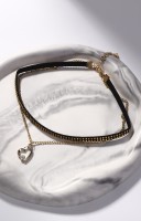 Чокер «Дуэт» сердце, цвет чёрно-золотой, L=30 см