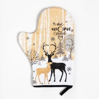 Набор кухонный «Все исполнит Новый Год" варежка-прихватка 20х28см, прихватка 19х19см,100%хлопок