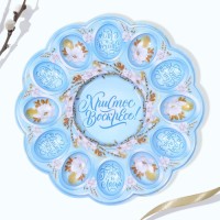 Пасхальная подставка на 12 яиц и кулич «Христос Воскресе!» на пасху, 30×30 см