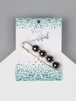 Булавка «Квартет» шар №14, 8 см, цвет глянцевый серый в золоте