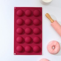 Форма для выпечки Доляна «Шар», 29×17 см, 15 ячеек (d=4 см), цвет МИКС