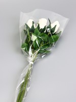 Пакет для цветов, конус, 7+24×60 см, прозрачный