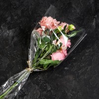 Пакет для цветов, конус, 7+24×60 см, прозрачный