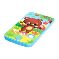 Музыкальный детский телефон «Мишка», звук, цвет голубой