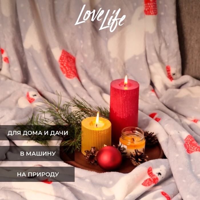 Плед LoveLife "Северные мишки" 180*200 см,100% п/э, велсофт 280 гр/м2