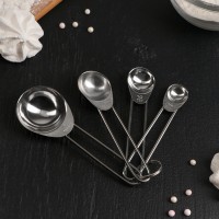 Набор мерных ложек Доляна «Металлик», 4 шт: 1,25/2,5/5/15 мл