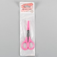 Ножницы маникюрные, загнутые, 9,5 см, с колпачком, цвет МИКС