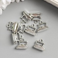 Декор для творчества металл "Утюг" серебро 1,3х1,4 см