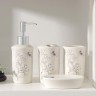 Аксессуары для ванной Доляна «Изящество», 4 предмета, дозатор 250 мл, мыльница, 2 стакана, белые