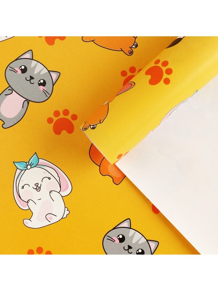 Бумага упаковочная глянцевая «Персонажи», 70 х 100 см