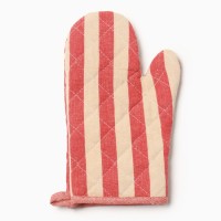 Варежка-прихватка Доляна Полоса цвет красный 28х17см,50% п/э 50% хл