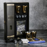 Набор "Лучший из лучших", карты 36 шт., домино, стопки 30 мл 2 шт., кости игральные 4 шт.