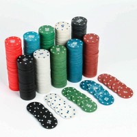 Набор фишек с номиналом,  50 шт, однотонные, микс