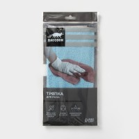 Тряпка для пола Raccoon, 250 г/м², 60×80 см, микрофибра, с оверлоком, 1 шт., голубая