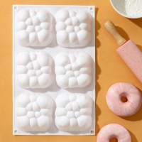 Форма для выпечки и муссовых десертов KONFINETTA «Облачко», 30×18,8×3,5 см, 6 ячеек, ячейка 7,4×7,4 см, цвет белый