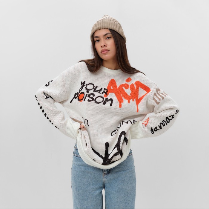 Джемпер женский MIST Graffity бежевый, размер 44-46