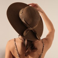 Шляпа женская MINAKU "Leopard" цвет коричневый, р-р 56-58