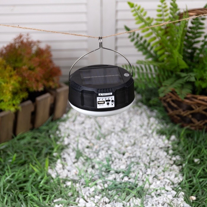 Садовый светильник «Диско-шар», уличный, на солнечной батарее, 13×6×13 см, 6 LED, пульт ДУ, свечение RGBW