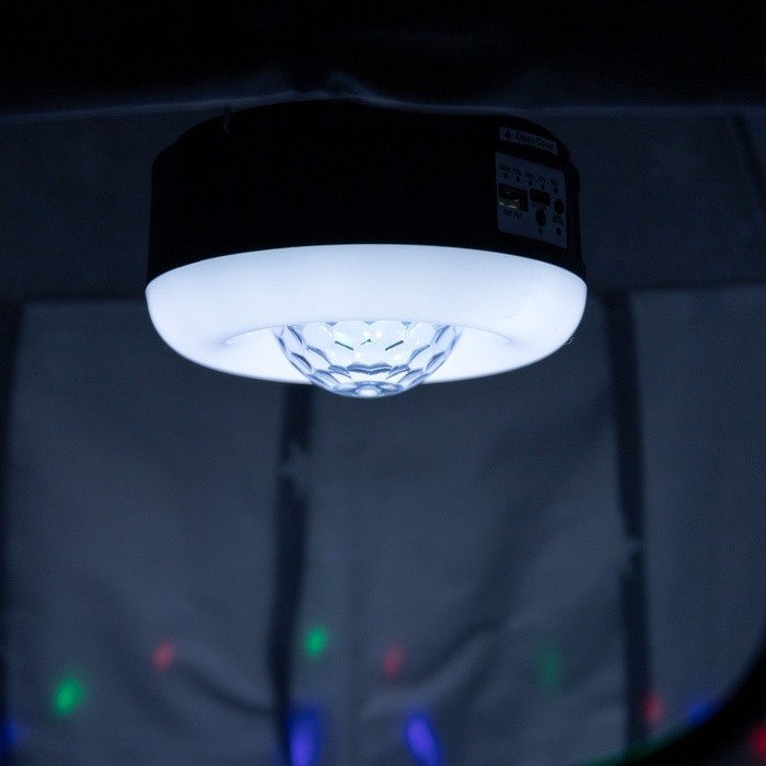 Садовый светильник «Диско-шар», уличный, на солнечной батарее, 13×6×13 см, 6 LED, пульт ДУ, свечение RGBW