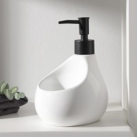 Дозатор для мыла SL Home Drop, с подставкой для губки, 450 мл, белый