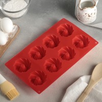 Форма для выпечки Доляна «Немецкий кекс. Вихрь», 28,5×17 см, 8 ячеек, цвет МИКС
