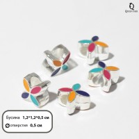 Разделитель «Цветок» радуга, цветной в серебре