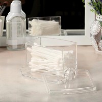 Органайзер для ватных палочек, с крышкой, 9×7×10 см, прозрачный