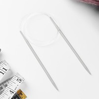 Спицы круговые, для вязания, с тефлоновым покрытием, с пластиковой леской, d = 4 мм, 14/80 см