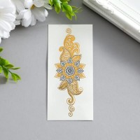 Татуировка на тело браслет "Мехенди" черное с золотом 5х12 см