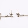 Серьги металл «Крестики» дуэт, цвет серебро