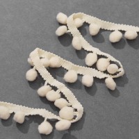 Тесьма декоративная с помпонами, 25 ± 5 мм, 10 ± 1 м, цвет серый