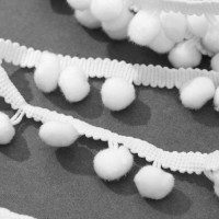 Тесьма декоративная с помпонами, 25 ± 5 мм, 10 ± 1 м, цвет серый