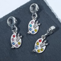 Подвеска «Палитра художника», цветная в серебре