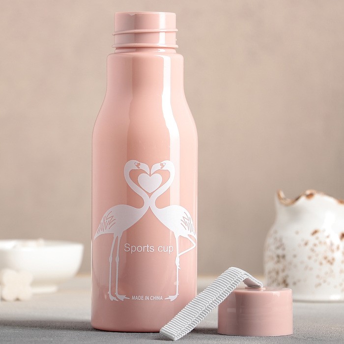 Бутылка пластиковая «Фламинго», 450 мл, цвет МИКС