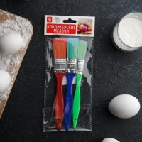 Набор кондитерских кисточек «Радуга», 3 шт