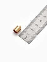 Концевик-шапочка, СМ-165,(набор 5 шт.), 1,2×0,8 см, d (внутренний)=0,7 см, цвет золото